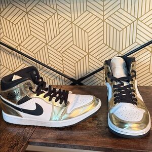 Nike Jordan 1s Gold and Black